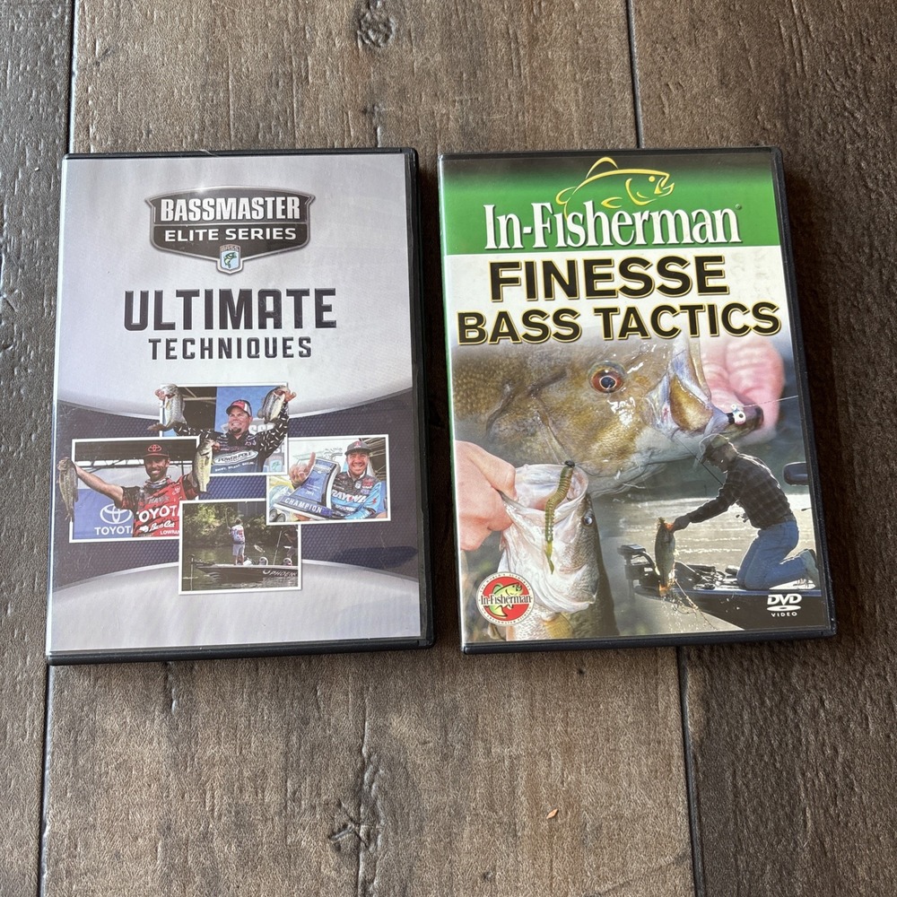 Lot 2 Bass Fishing DVDs In-Fisherman Finesse Tactics Bassmaster Techniques